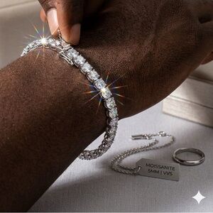 💎 NWT 19ct 8” Moissanite 5mm Tennis Bracelet - With GRA - Retails $1,999